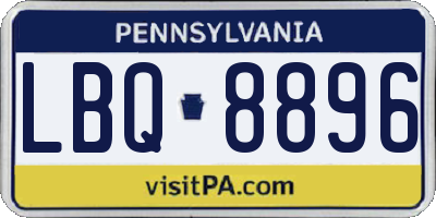 PA license plate LBQ8896