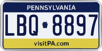PA license plate LBQ8897