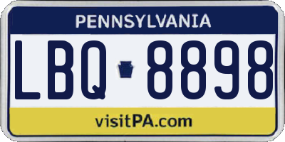 PA license plate LBQ8898
