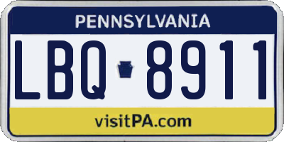 PA license plate LBQ8911
