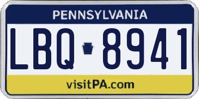 PA license plate LBQ8941