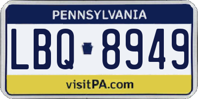 PA license plate LBQ8949