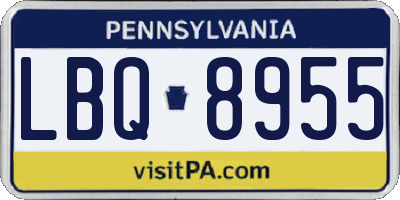PA license plate LBQ8955