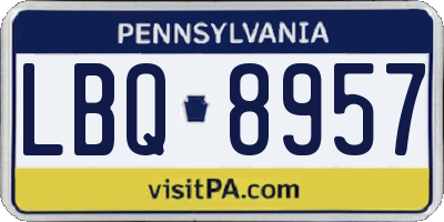 PA license plate LBQ8957