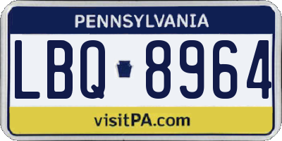 PA license plate LBQ8964