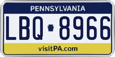 PA license plate LBQ8966