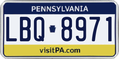 PA license plate LBQ8971