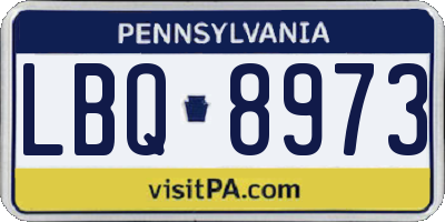 PA license plate LBQ8973