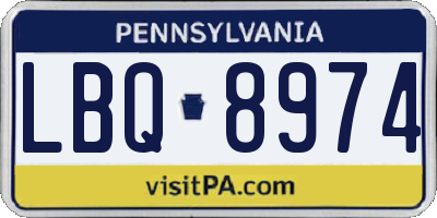 PA license plate LBQ8974