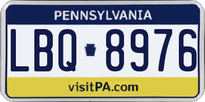 PA license plate LBQ8976