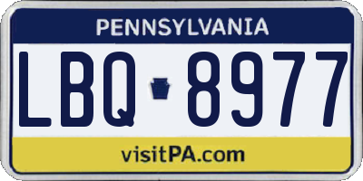 PA license plate LBQ8977