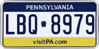 PA license plate LBQ8979