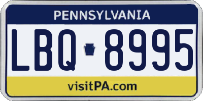 PA license plate LBQ8995