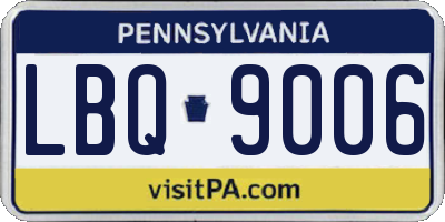 PA license plate LBQ9006