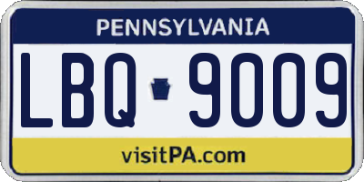 PA license plate LBQ9009