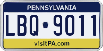 PA license plate LBQ9011