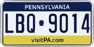 PA license plate LBQ9014