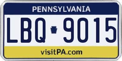 PA license plate LBQ9015