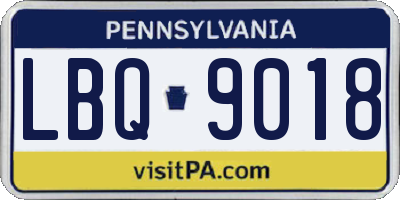 PA license plate LBQ9018