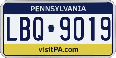PA license plate LBQ9019