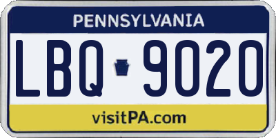 PA license plate LBQ9020
