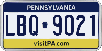 PA license plate LBQ9021