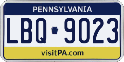 PA license plate LBQ9023