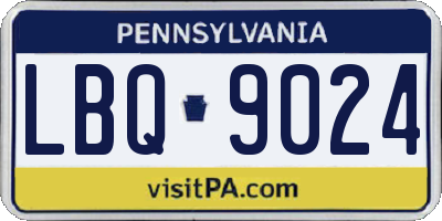 PA license plate LBQ9024