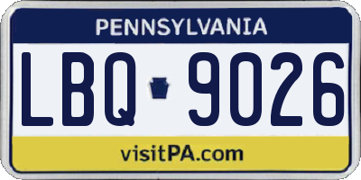 PA license plate LBQ9026