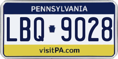 PA license plate LBQ9028