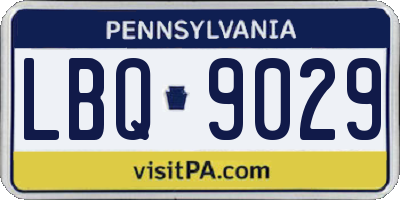 PA license plate LBQ9029