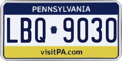 PA license plate LBQ9030