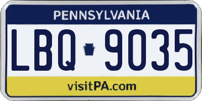 PA license plate LBQ9035