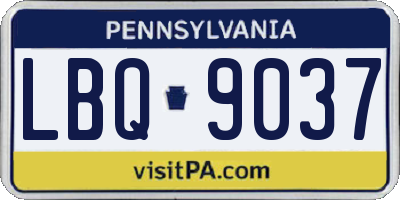 PA license plate LBQ9037