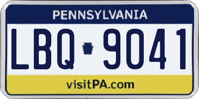 PA license plate LBQ9041