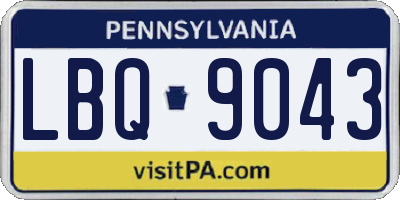 PA license plate LBQ9043