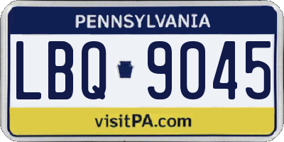 PA license plate LBQ9045