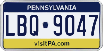PA license plate LBQ9047