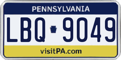 PA license plate LBQ9049