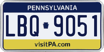 PA license plate LBQ9051