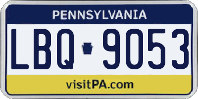PA license plate LBQ9053