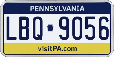 PA license plate LBQ9056