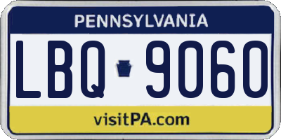 PA license plate LBQ9060