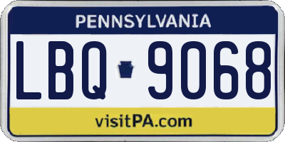 PA license plate LBQ9068