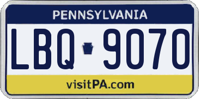 PA license plate LBQ9070