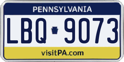 PA license plate LBQ9073