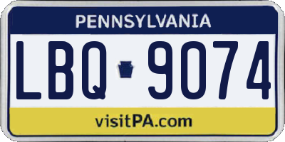 PA license plate LBQ9074