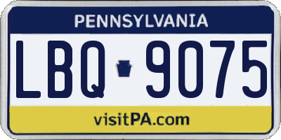 PA license plate LBQ9075