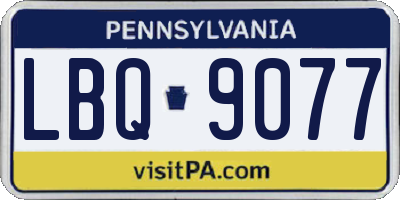 PA license plate LBQ9077