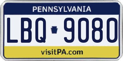 PA license plate LBQ9080